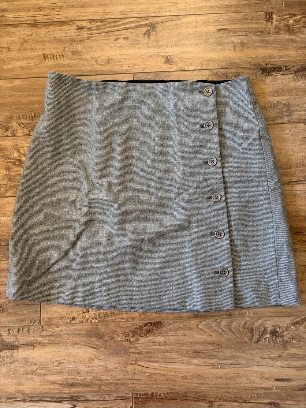 Banana Republic Gray Button-Detail Mini Skirt